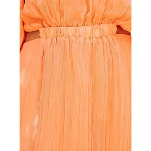 VICI |Orange Kaiga Backless Plisse Dress | Small thumbnail 3