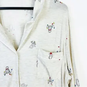 Gap Love Holiday‎ Owls Print Pajama Top Size XXL thumbnail 2