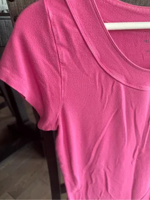 Hillard & Hanson Bright Pink Scoop Neck Short Sleeve Tee thumbnail 3