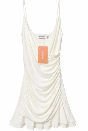 That’s So Fetch Ivory Ruched Cowl Neck Mini Dress 2 NWT thumbnail 1