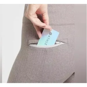 Athleta Delancy Herringbone Tight Leggings Size S Beige Pockets‎ Athletic Preppy thumbnail 7