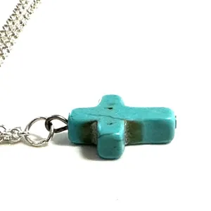 Howlite cross pendant necklace thumbnail 7