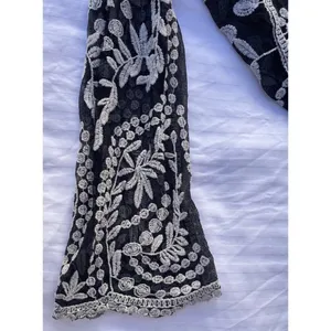 Vintage Vivid Importers of NY Women’s Sz Large Flower Black White Top Blouse thumbnail 11
