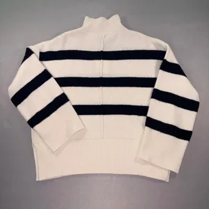 Gibson Latimer Womens Striped Mock Neck Sweater Ivory Black Size S NEW thumbnail 2