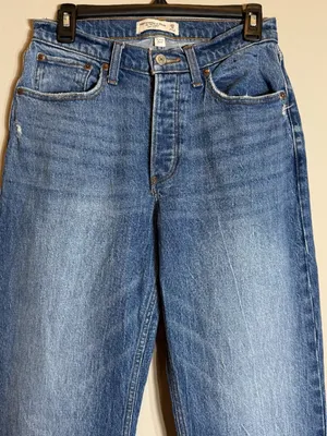 Abercrombie & Fitch Curve Love 90s Baggy Low Rise Denim Jeans Women's 25 0R Blue thumbnail 6
