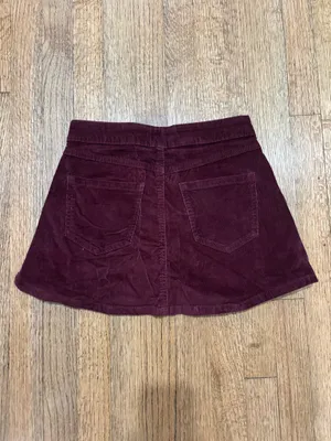 Celebrity Pink Burgundy Corduroy Skirt thumbnail 2