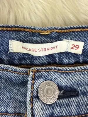 Levi’s Ribcage Straight Jeans Women’s 29 High Rise Medium Wash Denim thumbnail 3