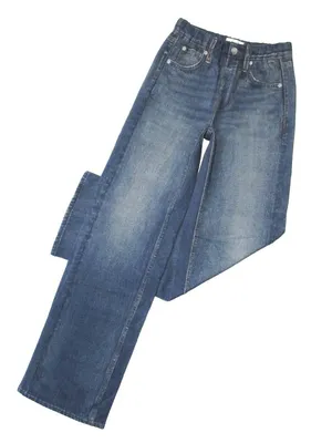 NWT rag & bone Miramar Wide Leg in Lenox Phot-Printed Faux Jean Sweat Pants XXS thumbnail 7