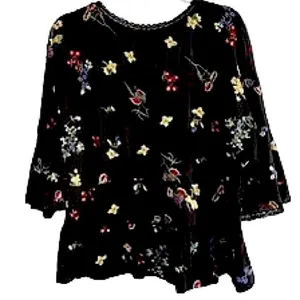 Anthropologie Parvati Floral Boho Embroidered Top Size Medium‎ thumbnail 2