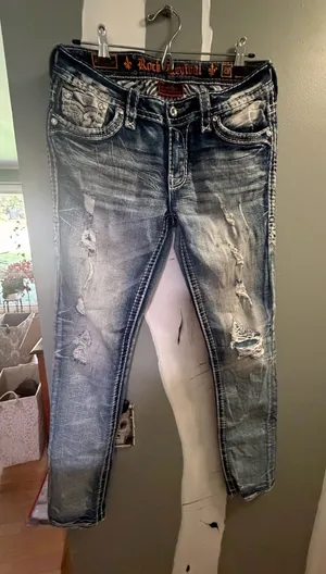 Rock Revival Embellished Back Pocket Skinny Jeans - Light Wash thumbnail 1