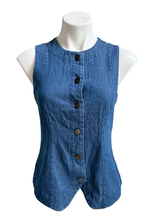 Market & Spruce Yaz Denim Vest Blue Size 0 NWT STITCH FIX thumbnail 1
