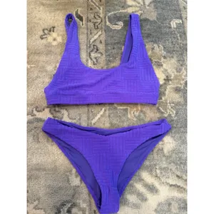 Beach Riot Peyton Textured Bikini Top & Vanessa Bikini Bottom L Ultra Violet NEW thumbnail 13