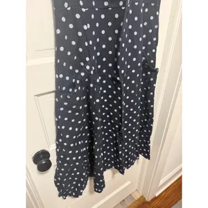 Luca Vanucci Womens‎ Navy Blue White Polka Dot Sleeveless Midi Tank Dress A-Line thumbnail 7