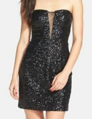 Hailey Logan by Adrianna Papell Black Sequin Dress XS thumbnail 1
