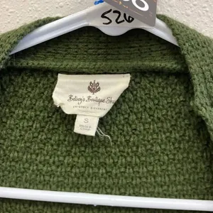 Betseys boutique shop Olive Green Pocket Knit Cardigan small 740 thumbnail 2