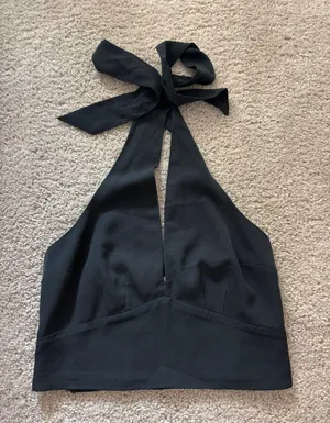 Abercrombie Black Halter Tie Top thumbnail 1