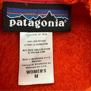Patagonia Synchilla Polartec Thermal‎ Pro Womens Medium Orange Fleece Pullover thumbnail 2