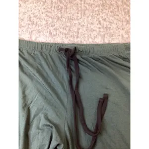 Green Wide Leg Pajama Pants with Drawstring and Black Piping Detail…‎ thumbnail 2