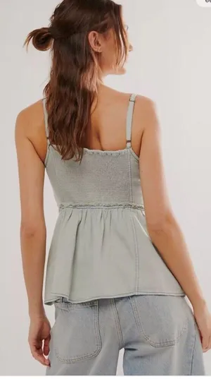 Free People We The Free Reworked Denim Top thumbnail 2