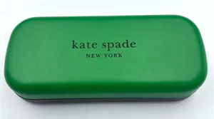 Kate Spade New York Hard Shell Eyeglass Case‎ Green Black So Happy To See You thumbnail 1
