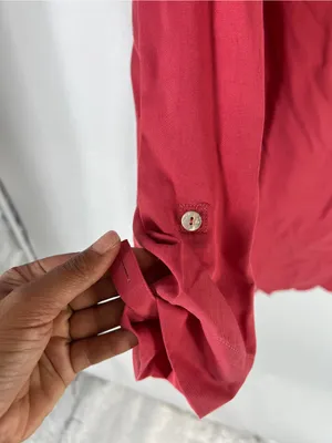 Soft Surroundings Washed Tencel Asymmetrical Tunic Top Red Size M thumbnail 5