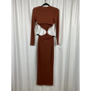 Princess Polly Brown Luca Long Sleeve Maxi Dress Sz.US6 NWT thumbnail 10