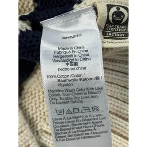 Madewell Striped Navy Cream V Neck S Button‎ Front Knit Cardigan Sweater Women thumbnail 11