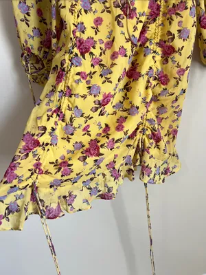 For Love & Lemons Silk Mini‎ Dress Floral Sweatheart Size XS thumbnail 4