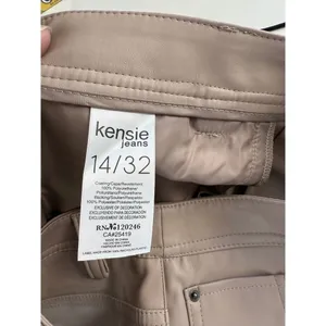 Kensie Jeans Taupe Beige Vegan Leather Mini‎ Skirt High Waist NWT 14 32 thumbnail 7