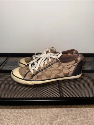 Coach Brown Signature Canvas Sneakers with White Laces thumbnail 2