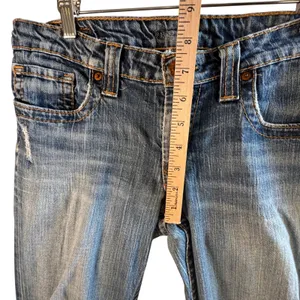 Big Star Casey Bootcut Jeans Medium Wash Distressed Denim Low‎ Rise Size 30L USA thumbnail 8