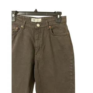 Zara High Rise Straight Leg Jeans Size 4 Brown Taupe Signature Denim thumbnail 6