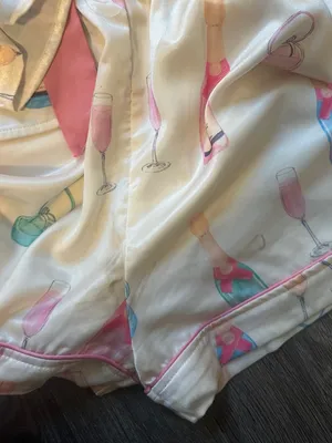 Peach Love California Champagne Print Pajama Set thumbnail 5