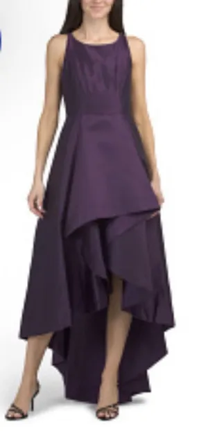 Adrianna Papell Mikado High-Low Gown Size 4 Moody thumbnail 1