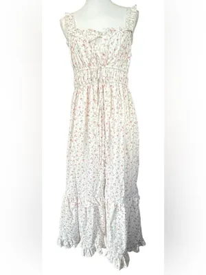 Storia Blush Floral Smocked Maxi Dress thumbnail 2