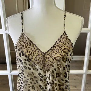 CINEMA ETOILE Leopard Print & Lace Sheer Chemise Lingerie Size Medium thumbnail 2