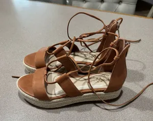Women’s Tan Leather Lace-Up Espadrille Sandals by Vince Camuto thumbnail 1