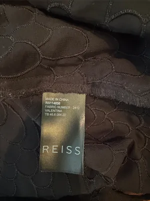 REISS Black Feathered Textured Sleeveless Blouse Valentina 2413 Size 0 thumbnail 7