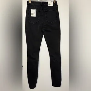 Forever 21 Distressed Knee High Rise Skinny Jeans Black Size 28‎ NWT thumbnail 2