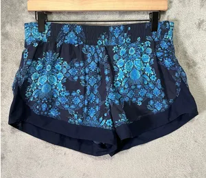 Seafolly‎ Blue Floral Swim Shorts Boardshorts Elastic Waist Resort Beach Small thumbnail 1