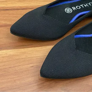 ROTHY’S The Point in Solid Black Ballet Flat Shoes Sustainable Knit Flats Size 8 thumbnail 4