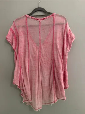 Free People Washed Pink V-Neck Tunic thumbnail 5