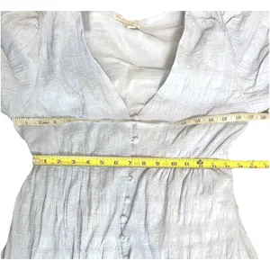 Chelsea & Violet Blue Button Front Midi Dress Puff Sleeve Cottagecore Boho 2 thumbnail 5