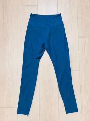 Alphalete Surface Pocket Leggings Pants Teal Blue Small thumbnail 2