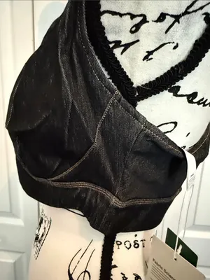 HALARA Black Denim-Inspired Crop Tank thumbnail 5
