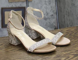 Betsey Johnson Womens Mari Heeled Sandal Block Heel SB-MARI Champagne Brown 6.5M thumbnail 1