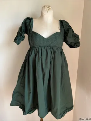 Tuckernuck Hyacinth House Green Sasha Emerald Puff Sleeve Dress XS thumbnail 2