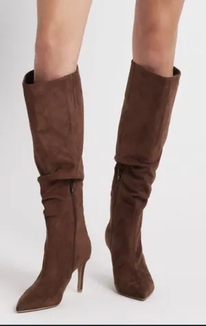 Open Edit Ariana Pointed Toe Knee High Brown Sz 8 NEW thumbnail 1