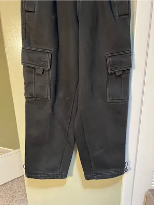 FB County Women's Size Small Heavyweight Baggy‎ Cargo Sweatpants Black Cotton thumbnail 6