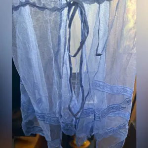 Victoria's Secret Vintage Y2K Sheer Blue Fly-Away Babydoll Lingerie Size Small thumbnail 3